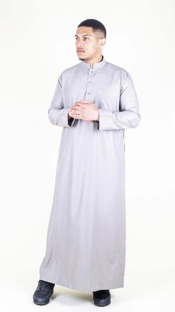 Infinity Leather Mens Thobe Jubba Saudi Islamic Arabic Eid Cotton Kaftan Jubbah Umrah Robe