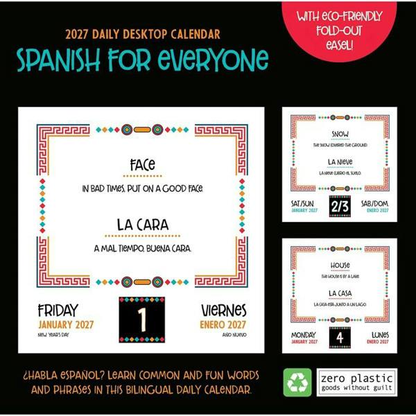 Spanish for Everyone Desk Calendar 2027, Desk Calendars, Day To View, Travel, Gift