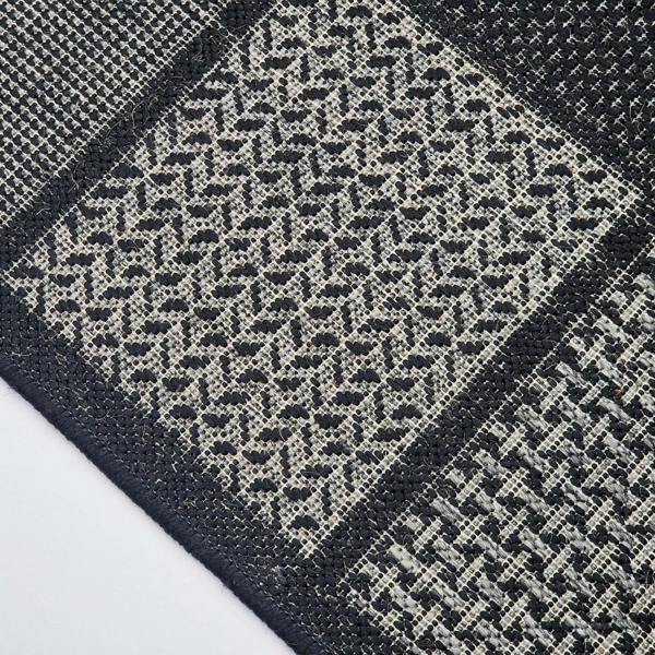 Non-Slip Black Rug Flat Weave Checkered Kitchen Dining Room Living Room Area Mat