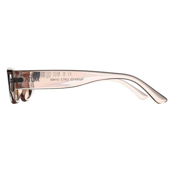 Atum Rectangle Womens Transparent Beige Brown Gradient Nyctra Sunglasses