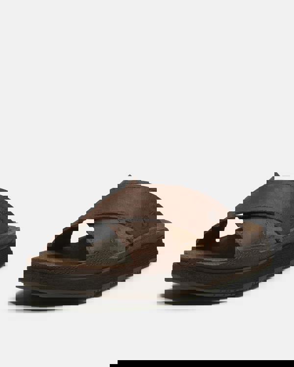 Timberland Casco Cove Cross Strap Full Grain Leather Mens Sandals - Dark Brown | CHO | Designer Mens Sandals