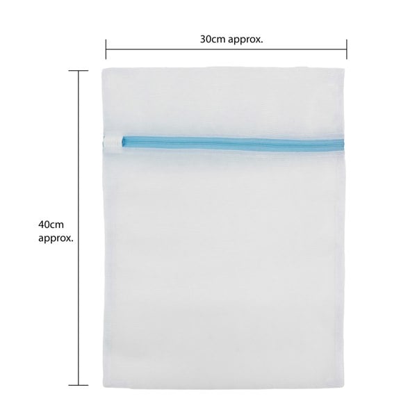 JVL Mesh Laundry Wash Bags For Delicates, Set of 3, White