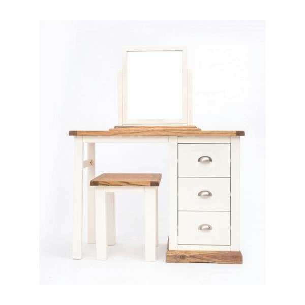 Tropea 3 Drawer Dressing Table Set Chrome Cup Handle