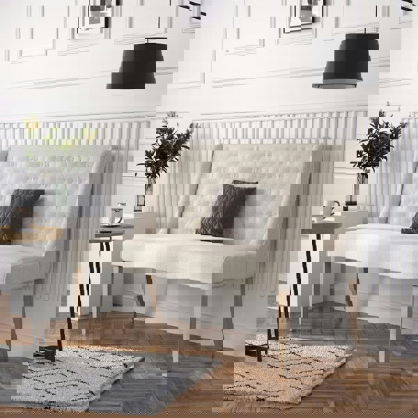 Modern Bench Upholstered Tufted Living Room Living Room Chairs Living and Home