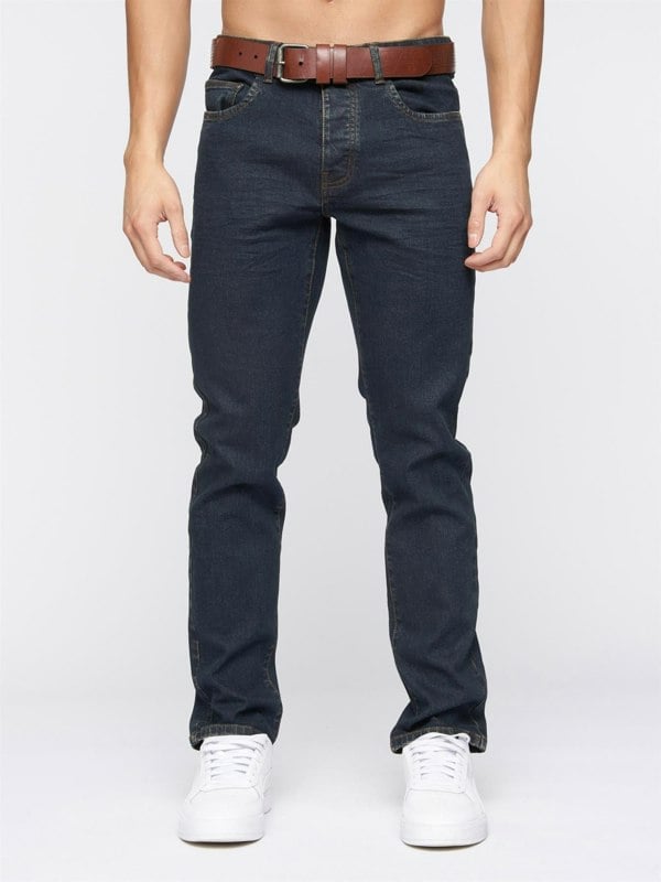 Crosshatch Farrowed Stretch Denim Jeans Raw Wash