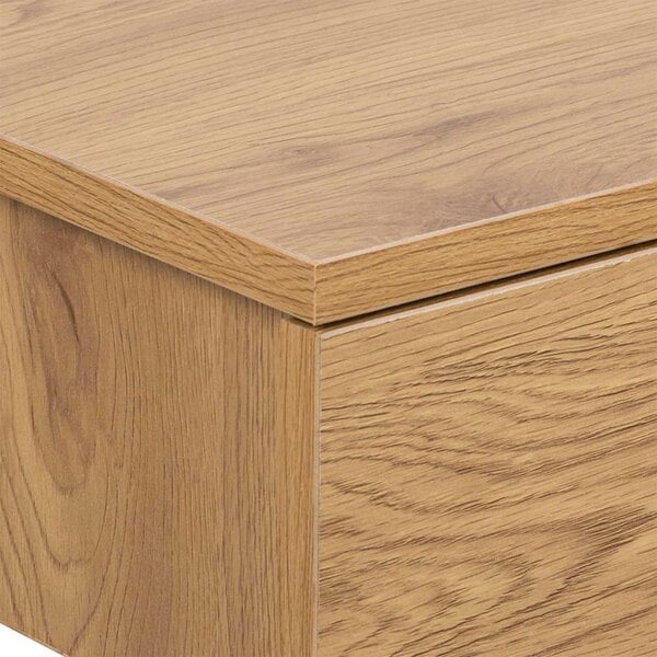 Wyld Haus Hereford Oak Wooden Wall Mounted Square Bedside Table 1 Drawer