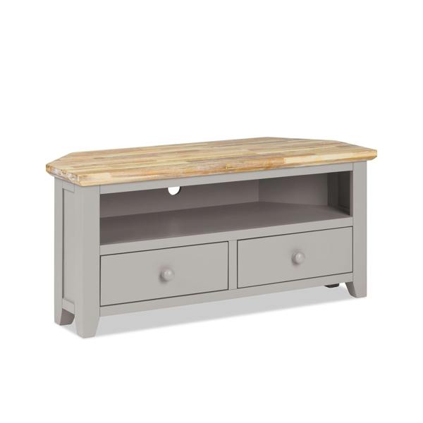 Statement Furniture Florence Wooden Corner TV Unit With 2 Drawers and Shelf