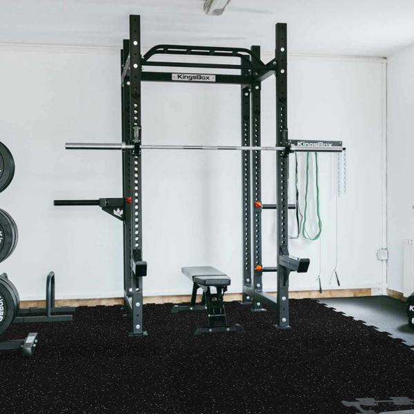 Nicoman Interlocking 100% Rubber Gym Flooring Mat 50cm x 50cm - 6mm Thick