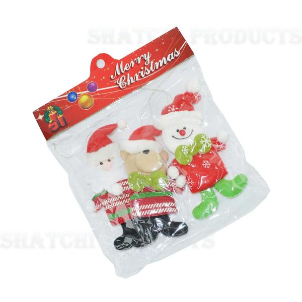 3pcs Handmade Multicolour Novelty Christmas Hanging Teddy Decorations for Home and Tree Display image 4