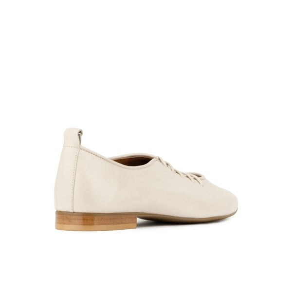 Embassy London Skyline - Cream Suede - Women's Leather Lace Up Ballet Pump
