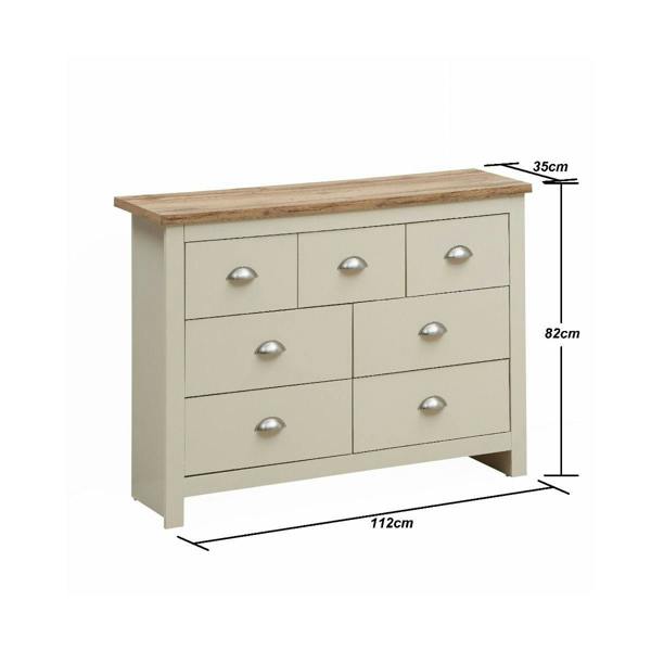 Timber Art Design Lisbon 7 Drawer Bedroom Chest of Drawers Storage Cabinet