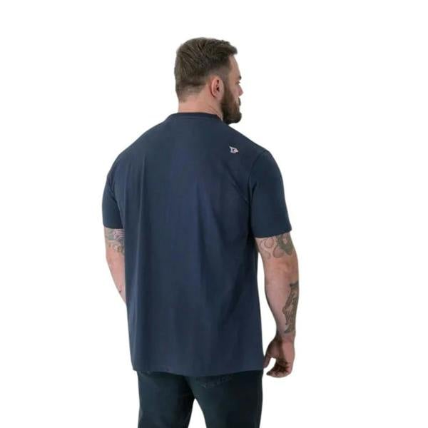 Duke Mens Hockney D555 Motorbike With Flame Wings Kingsize T-Shirt - French Navy - 
