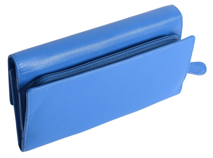 SADDLER ELLA Leather 18cm Trifold Purse - 20 Card Slots, Several Coin and Note Sections - RFID Protected