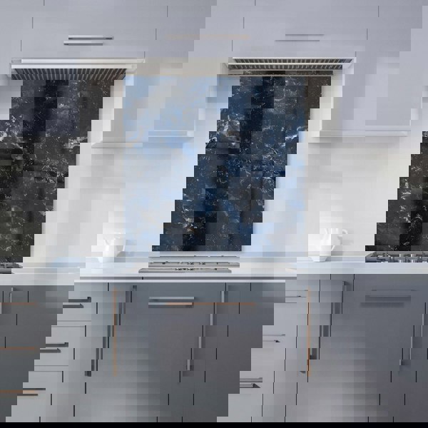 Warren Reed - Designer Navy Blue Quartz Effect Kitchen Splashback