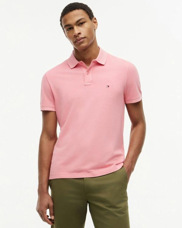 Tommy Hilfiger Garment Dyed Regular Fit Mens Polo - Doll Pink