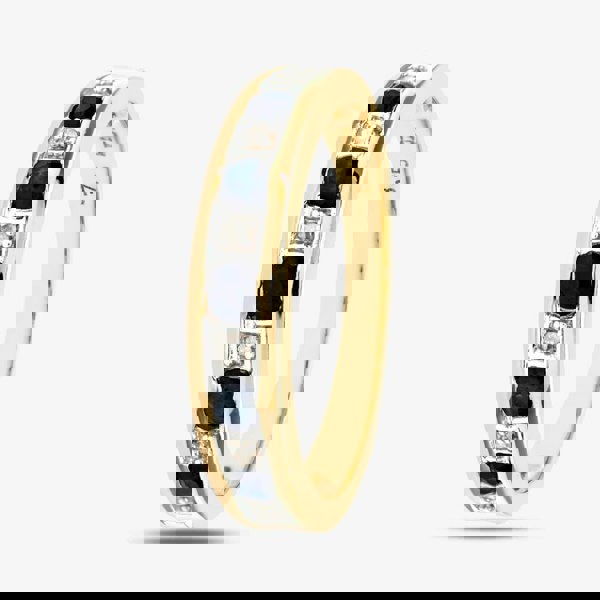 T. H. Baker 9ct Yellow Gold Blue Sapphire Half Eternity Ring PR03027Y SA