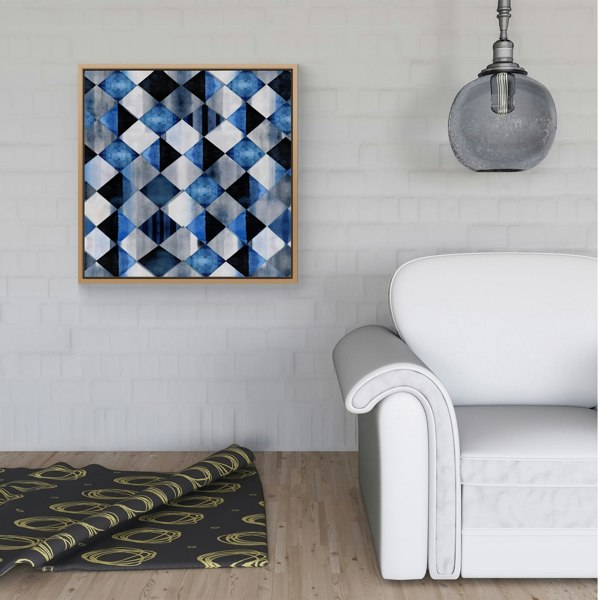 Warren Reed Square Checkered Pattern Framed Canvas