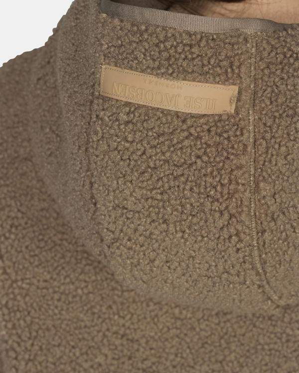 Ilse Jacobsen Bonded Pile Womens Hooded Jacket - Greige 105