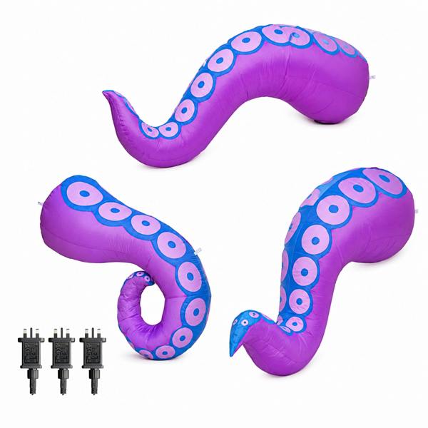Samuel Alexander Set of 3 Light up Large Inflatable Octopus Tentacles Halloween Decoration with LEDs