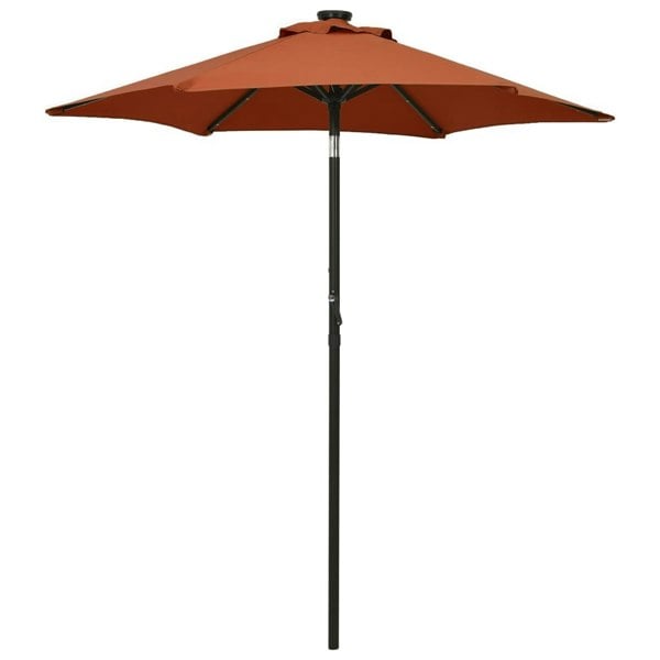 Berkfield Parasol with LED Lights Terracotta 200x211 cm Aluminium