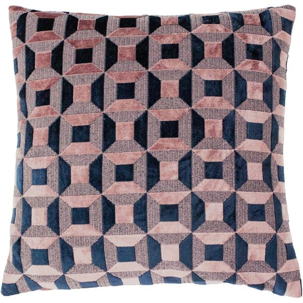 Paoletti Empire Cushion Cover - Blush Pink/Navy