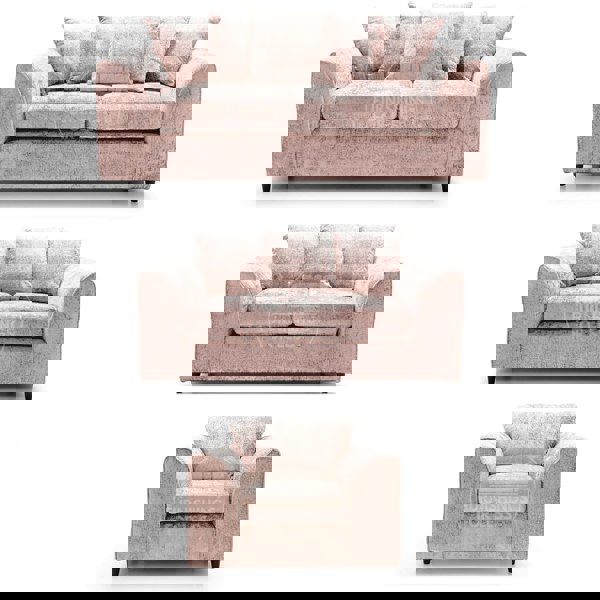 Furnishings For Less Monaco Chenille Fabric 3 Piece Sofa Suite