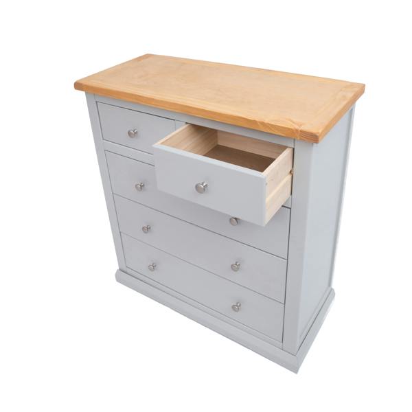 Cabinet Bits Loreo 5 Drawer Chest of Drawers Chrome Knob