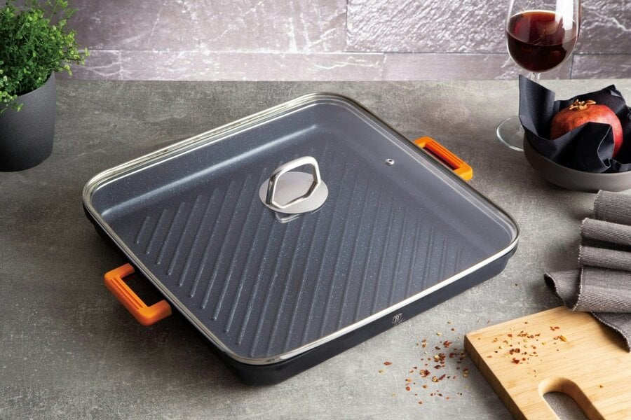 Berlinger Haus 34 cm Grill Pan with Lid - Premium Cookware