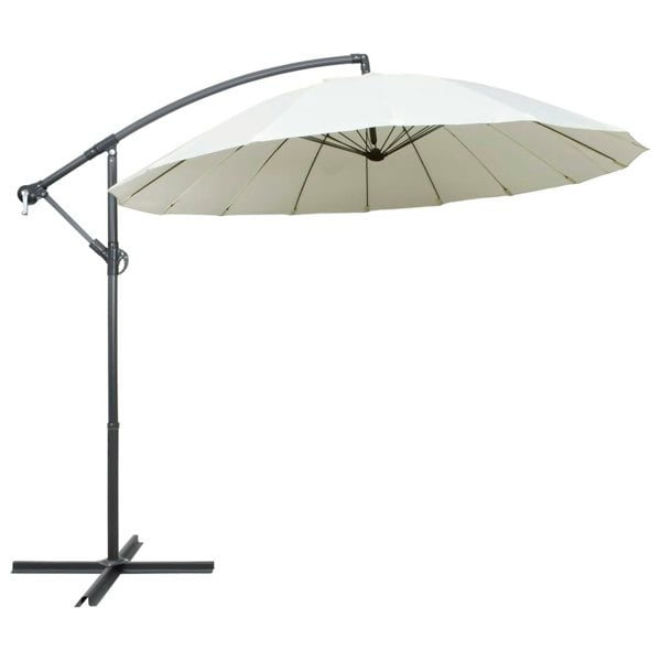 Berkfield Hanging Parasol White 3 m Aluminium Pole