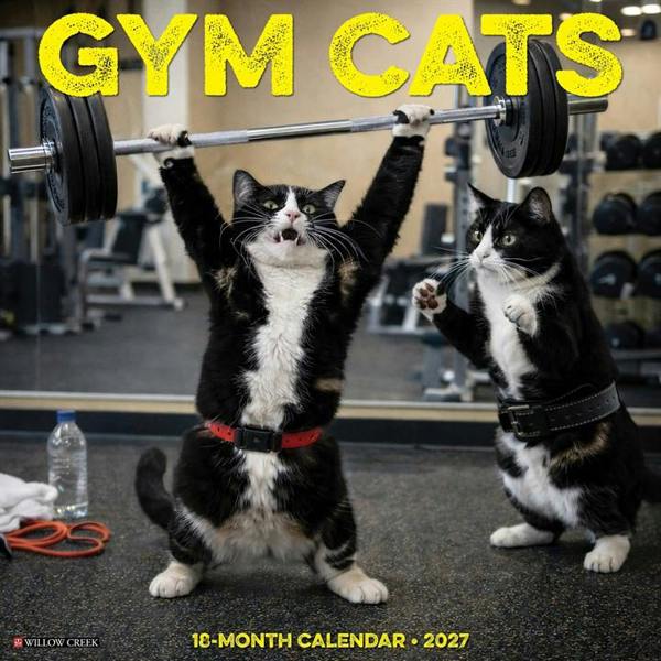 Gym Cats Calendar 2027, Wall Calendars, Month To View, Cats, Gift