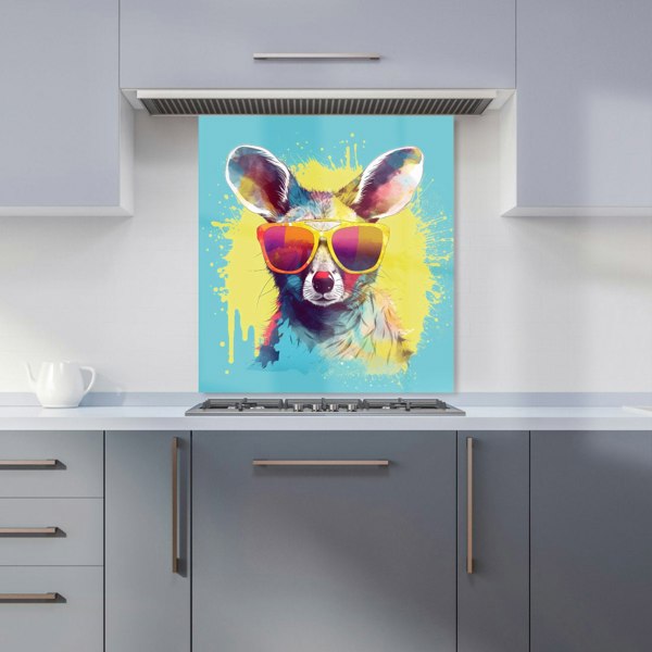 Warren Reed - Designer Splashart Wallaby In Glasses Kitchen Splashback