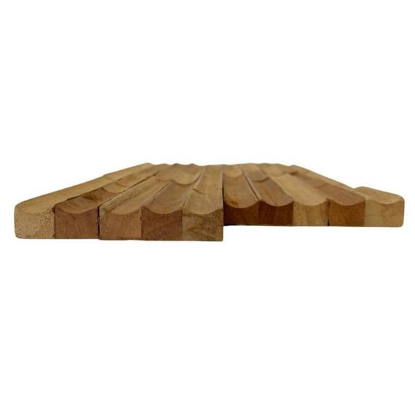 Wallsupply UltraWood Concave Reeded Fluted Reclaimed Solid Teak Wood Panels, Wall Cladding 3D Interlocking Tiles, 10pcs 1m²