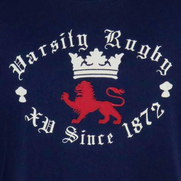 Ellis Rugby Retro Varsity Rugby T-Shirt Vintage Navy