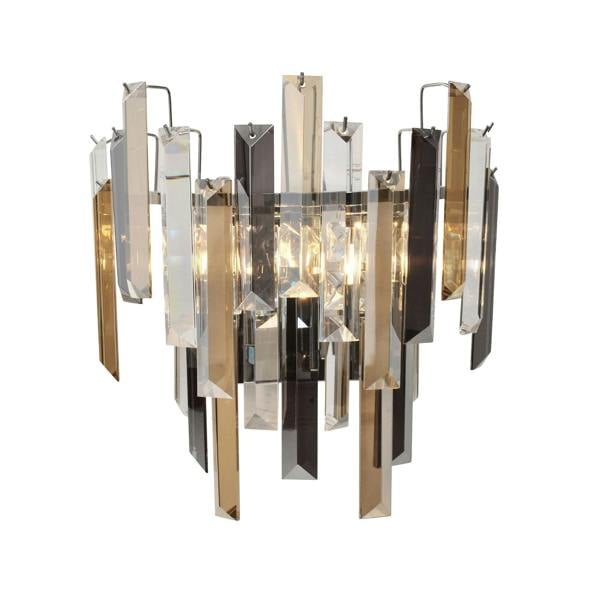 Pagazzi Lighting Onega 1 Light Champagne and Smoked Crystal Wall Light