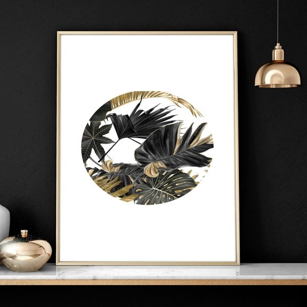 Pictures for office wall | set of 3 Tropical Gold wall art prints