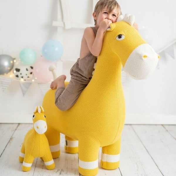 CROCHETTS Large horse plush with auxiliary seat for children LT-Y07