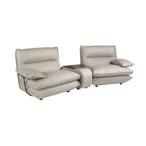 Angel Cerdá 2-Seater Taupe Grey Leather Sofa 6371