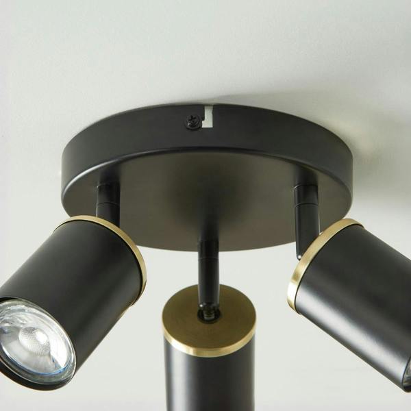 Pagazzi Lighting Talbot Matte Black 3-Spot Plate