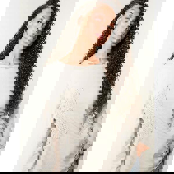 Blue Vanilla Lace Bow Sweat Top