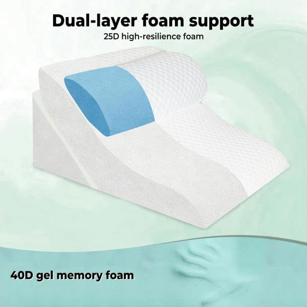Lavio Large Wedge Pillow Cooling Memory Foam Orthopaedic Bed Cushion Acid Reflux