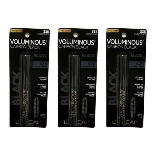 3 x L'Oreal Paris Voluminous Mascara 7.7ml - 335 Carbon Black