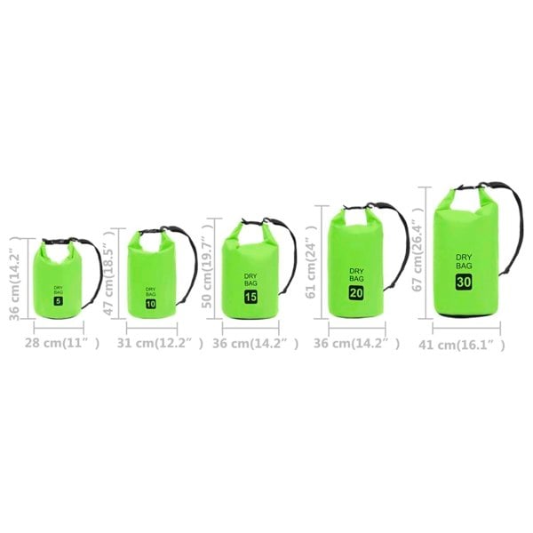 Berkfield Dry Bag Green 30 L PVC