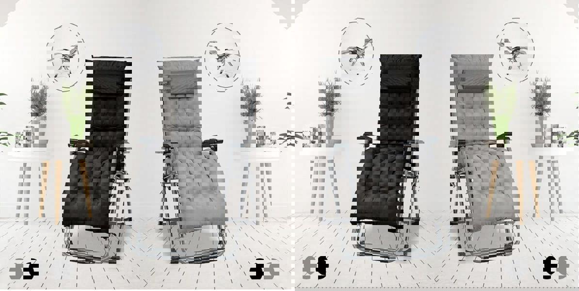 Smart Living Zero Gravity Chair with Cushion & Pillow - Grey