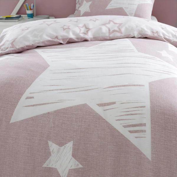 Smart Living Kids Duvet Cover and Pillowcase Set - Superstar - Blush Pink