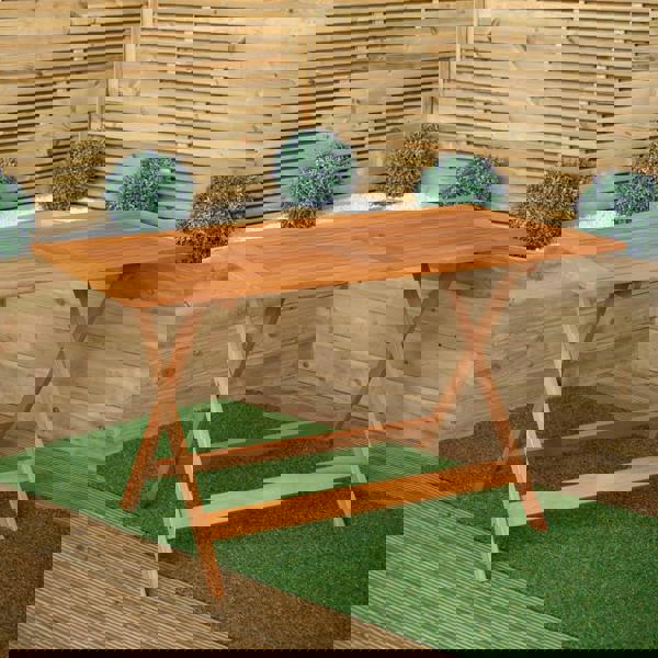 Samuel Alexander Outdoor 4 Person Folding Rectangular Wooden Garden Dining Table Chairs Grey Parasol and Base Set