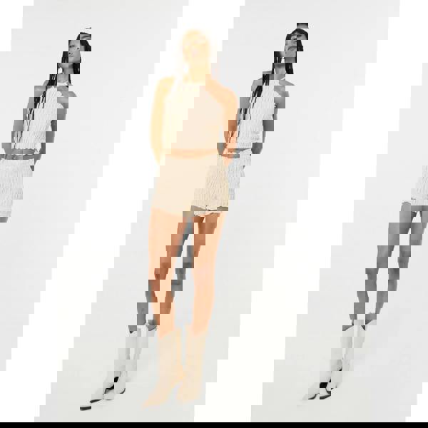 Pink Vanilla Shirred Halterneck Top