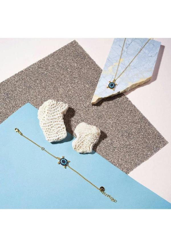 Turtle Turquoise Blue Pendant Necklace Gold - LATELITA Necklaces