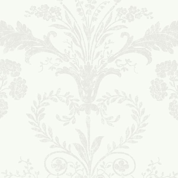 Laura Ashley Josette Wallpaper - White - 10m