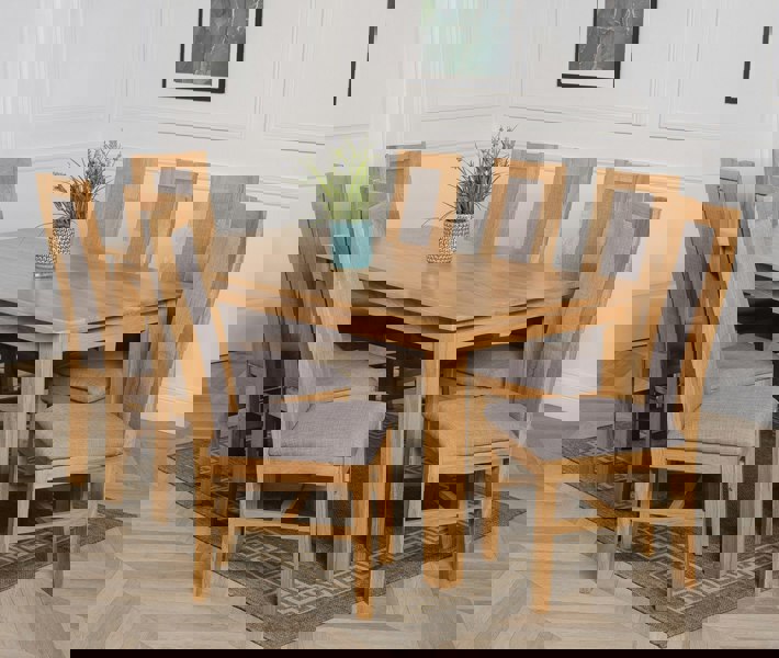 That's Furniture Oslo 180 x 90cm Large Oak Dining Set with Stanford Oak Chairs