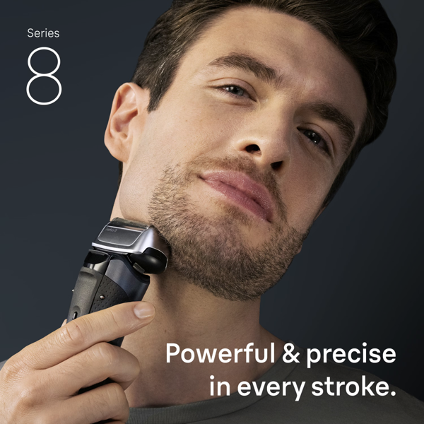 Braun Series 8 8663CC Electric Shaver, SensoAdapt, SmartCare Center - Grey